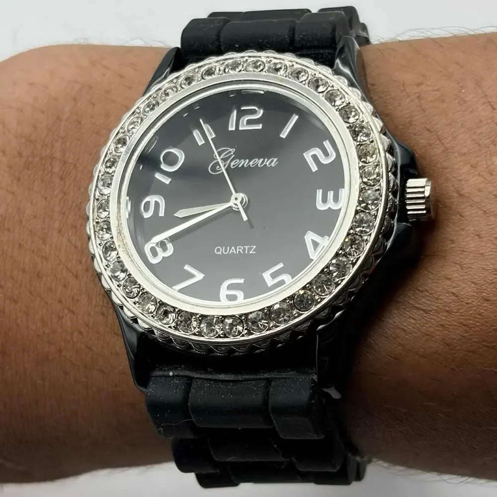 Black & Silver Geneva Men’s Watch